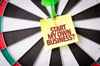 Start My Own Business written on sticky note